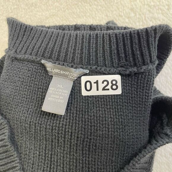 Hillard & Hanson Cardigan Sweater Womens XL Button V-Neck Long Sleeve Black - Picture 13 of 13